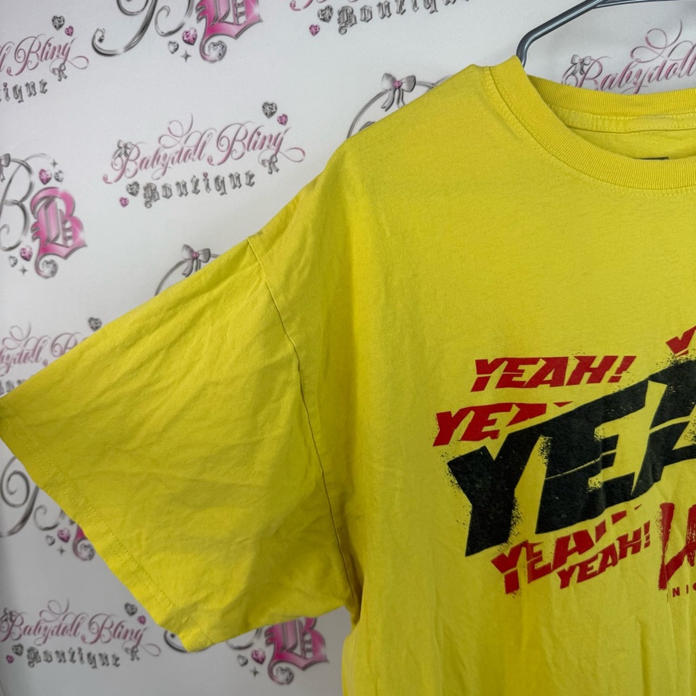 WWE T-shirt wrestle fighting yeah graphic red black Yellow Authentic T-Shirt - Picture 8 of 10